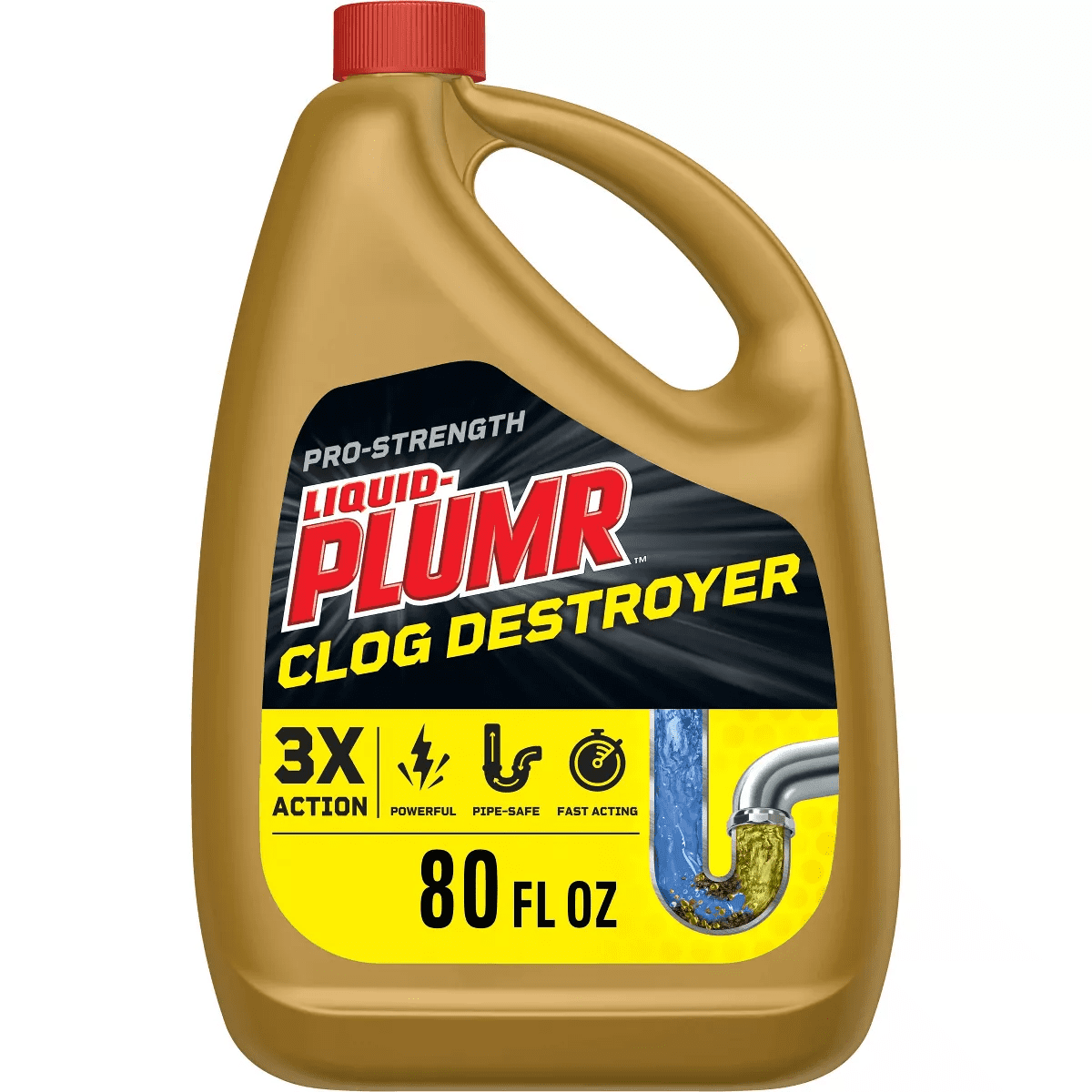 Liquid-Plumr Pro-Strength Full Clog Destroyer plus Pipeguard - 80 Fl Oz