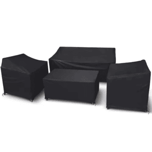 X-Large Waterproof Furniture 4-Piece Set Covers Rattan Conversation Set Furniture Covers, Black