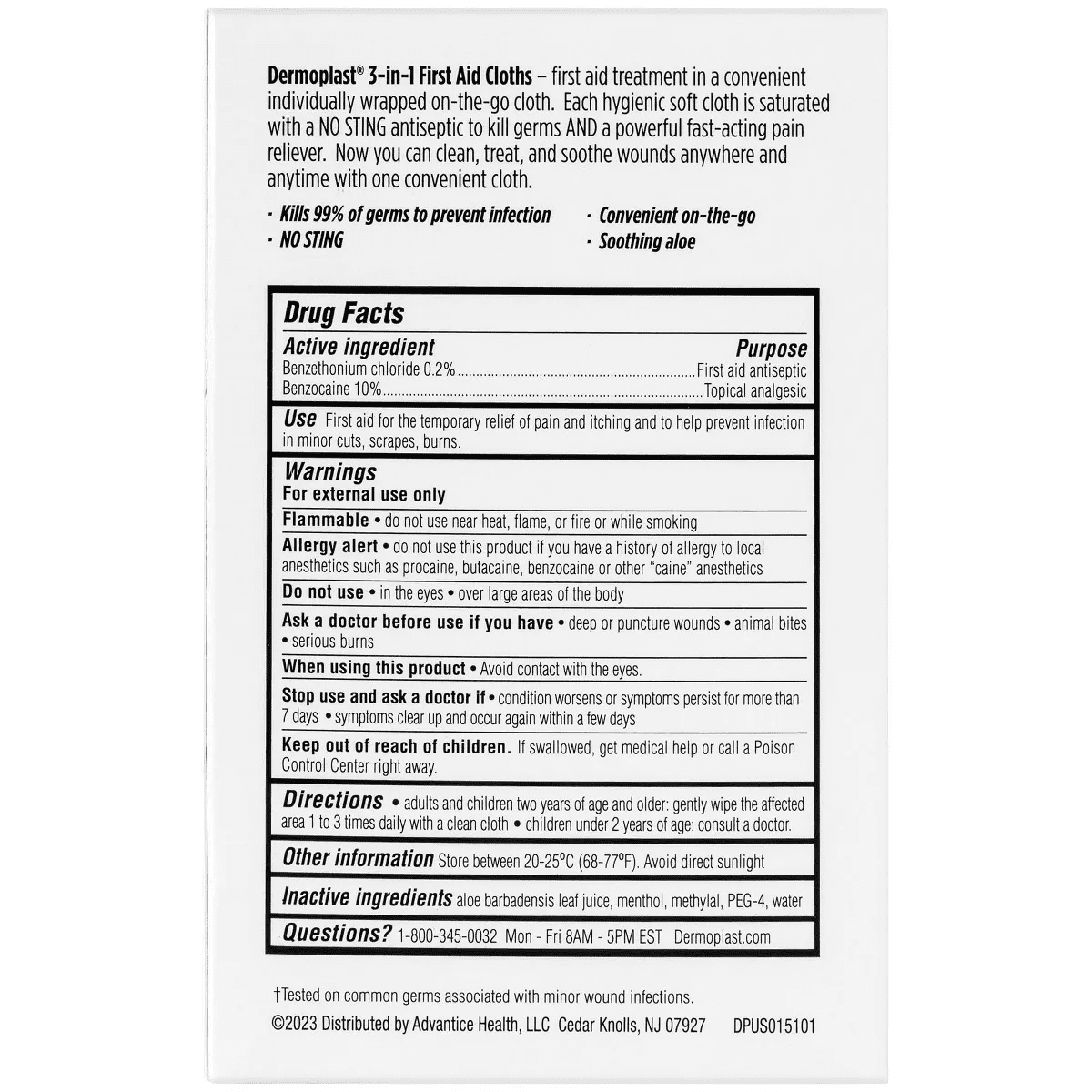 Dermoplast Wound Wipes - 10Ct - Image 2