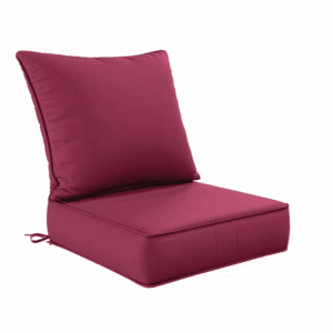 24 In. X 24 In. Deep Seat Outdoor Lounge Cushion with Backrest, Premium Waterproof Patio Furniture Cushions Fuchsia Red