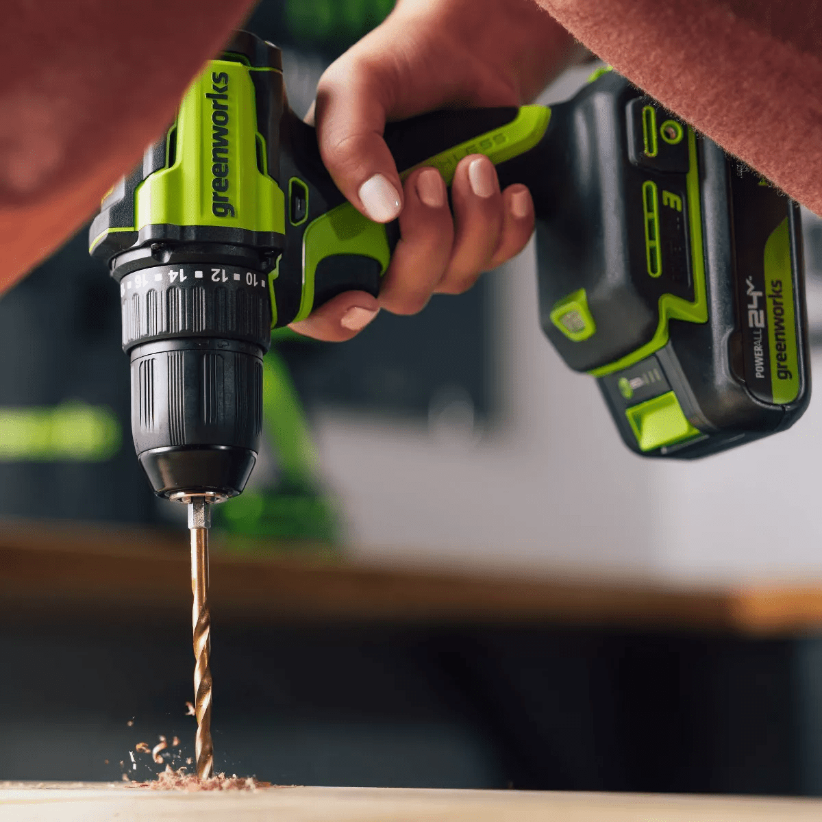 Greenworks POWERALL 24V Cordless Brushless Drill/Driver with 2Ah Battery and Charger - Image 2