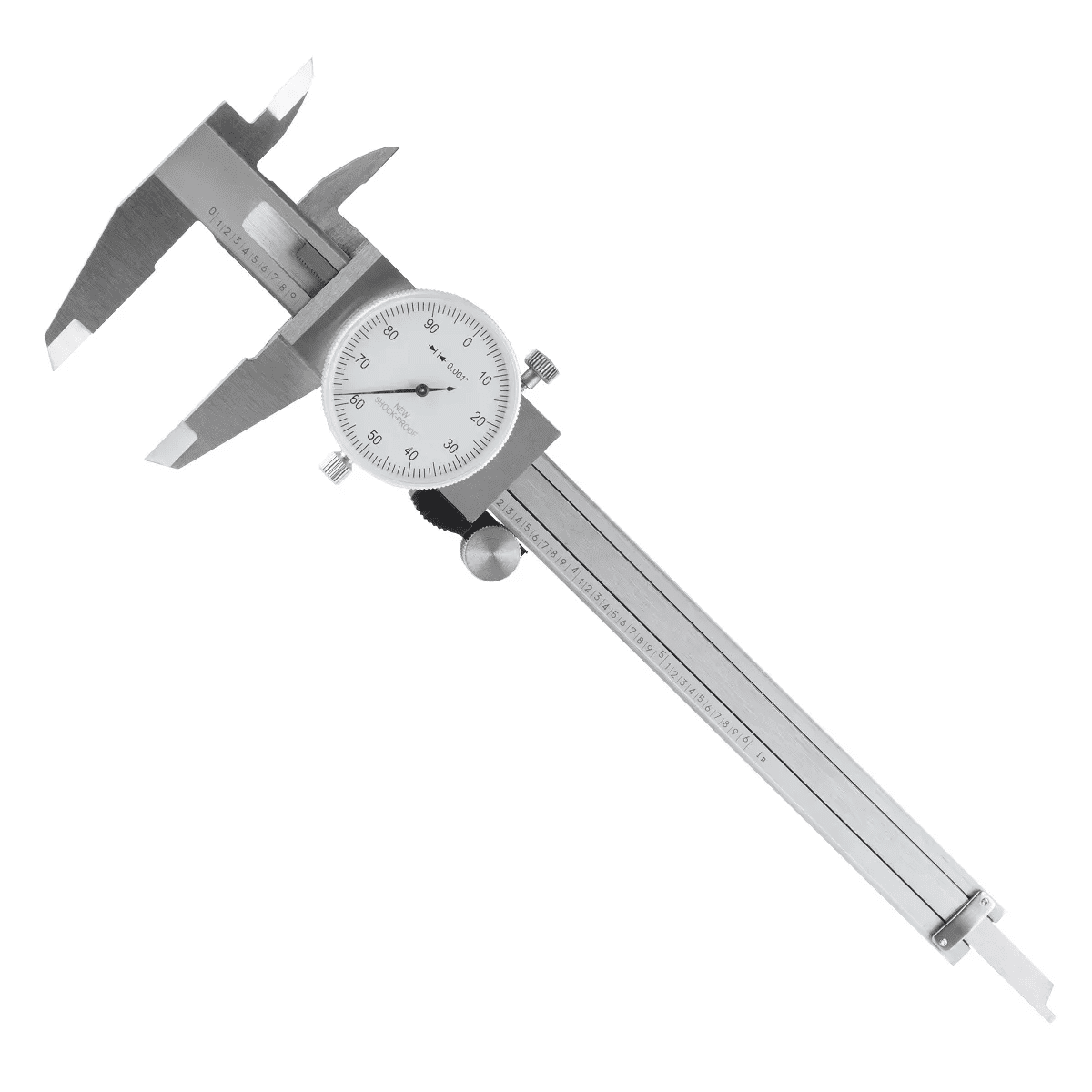Fleming Supply Stainless Steel and Shockproof Dial Caliper with Plastic Carry Case - 0-6" Measurement Range