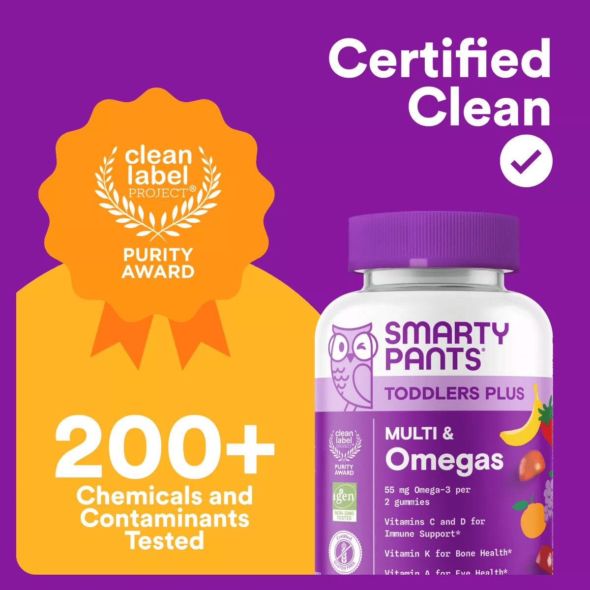 Smartypants Toddler plus Multivitamin & Omegas Gummies with Vitamins C, D3, B12 & Zinc - 60Ct - Image 13