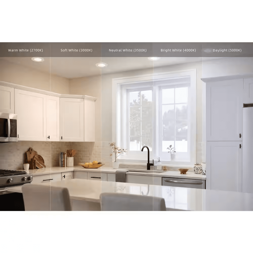 5/6 In. Integrated LED Recessed Retrofit Light Trim with Selectable Color Temperature, (4-Pack) - Image 4