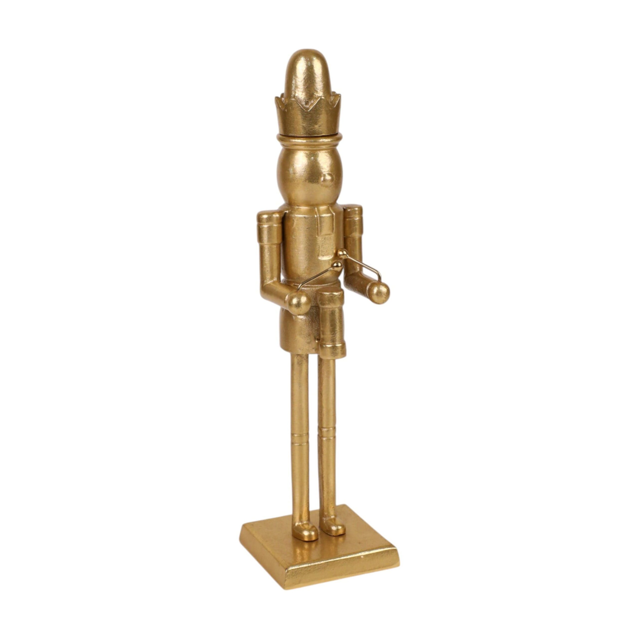 Decorative Christmas Drummer Nutcracker, Gold, 14.3", by
