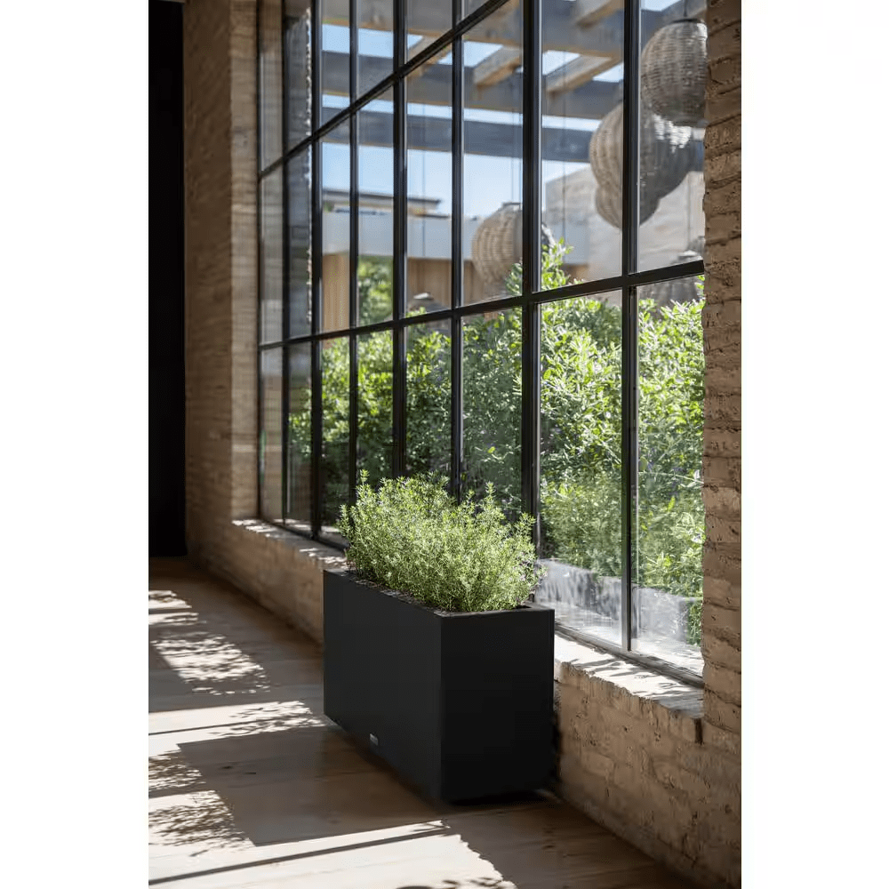 Long Box Extra Large Black Plastic Rectangular Planter with Drainage Holes (10 In. L X 32 In. W X 16.25 In. H) - Image 2