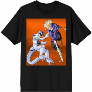 Dragon Ball Z Trunks and Frieza Character Group Black Graphic Tee