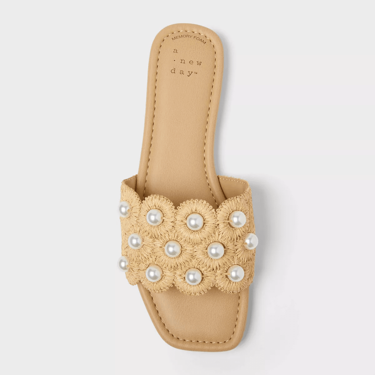 Women'S Delaney Ornament Slide Sandals with Memory Foam Insole - a New Day™ Tan - Image 3