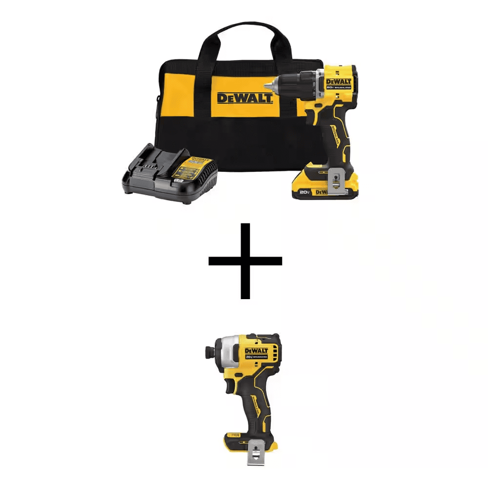 ATOMIC 20-Volt Lithium-Ion Cordless Compact 1/2 In. Drill/Driver and 1/4 In. Impact Driver W/2Ah Battery, Charger & Bag