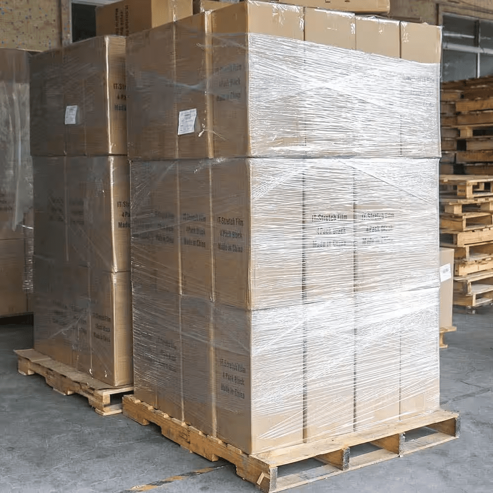 18 X 1000 Ft. Clear Stretch Wrap Roll with Plastic Handle 80 Gauge 4 Pack Self-Adhering for Shipping and Moving - Image 4