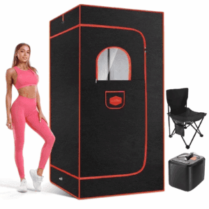 Portable Sauna Box, Portable Sauna for Home, Steam Sauna with 3L 1000W Steamer, Remote Control, Folding Chair, Home Sauna Tent for Gym Yoga, Pilates, Hot Tub