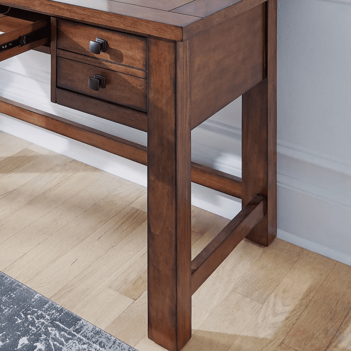 Tahoe Executive Writing Desk - Aged Maple - Home Styles: Mid-Century Modern, Hardwood Frame, Drawer Storage - Image 5