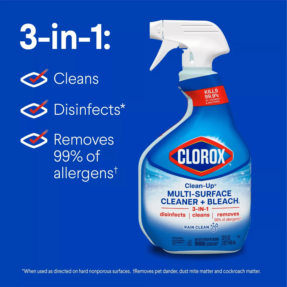 Clorox Rain Clean Scent Clean-Up All Purpose Cleaner with Bleach Spray Bottle - 32 Fl Oz - Image 3