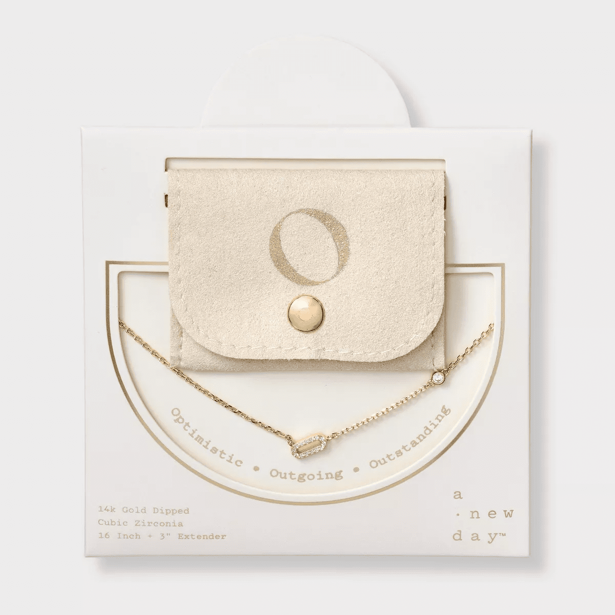 14K Gold Dipped Cubic Zirconia Initial Necklace - a New Day - Image 17