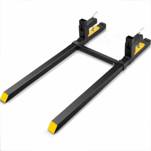 2000 Lbs. Tractor Bucket Forks 60 In. Total Length Clamp on Pallet Forks with Adjustable Stabilizer Bar