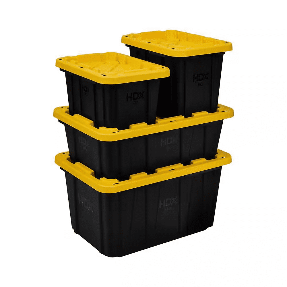 27 Gal. Tough Storage Tote in Black and Yellow - Image 9