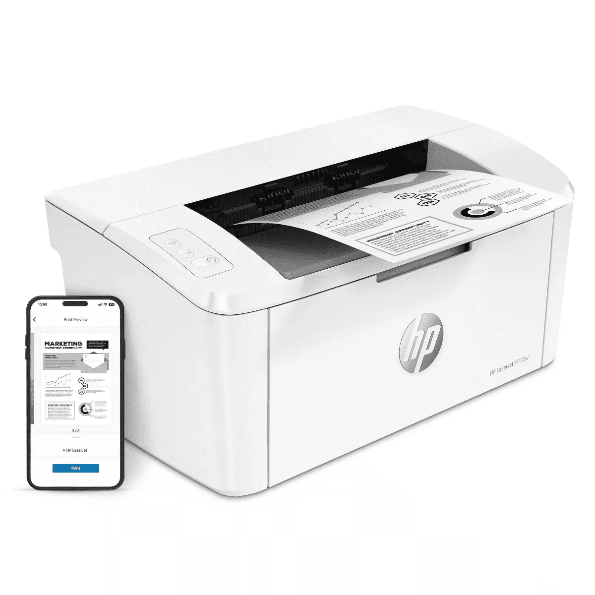 HP Laserjet M110W Wireless Black and White Laser Printer (7MD66F - Image 6
