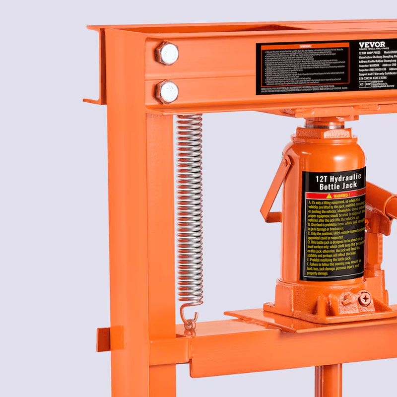 Orange 12-Ton Steel Hydraulic Jack Kit - Image 10