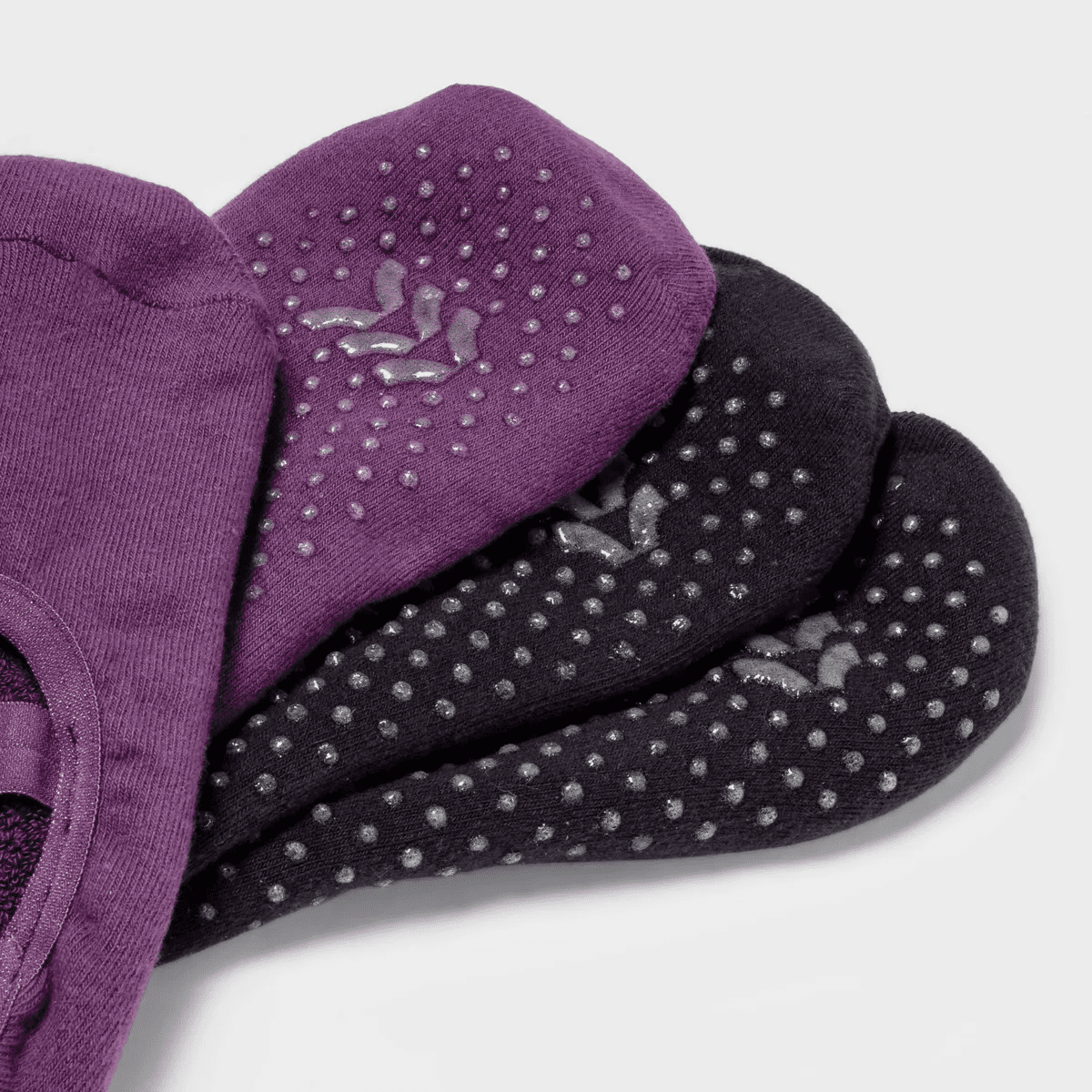 Solid Barre Liner Socks 2Pk - Brown/Purple - All in Motion™: Cotton, Nylon Yoga Accessories - Image 3