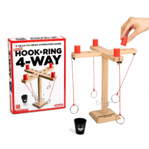 Buzzed 4 Way Hook & Ring by What Do You Meme?: Creative Thinking Party Game with Tokens and Wooden Pieces