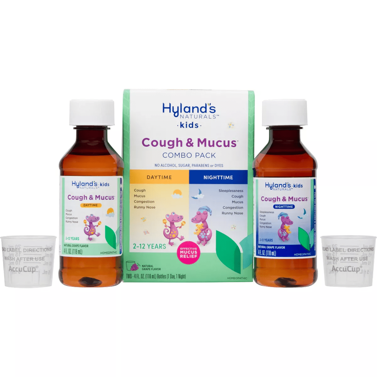 Hyland'S Naturals Kids' Cough & Mucus Combo Pack Syrup - Grape - 8 Fl Oz - Image 3