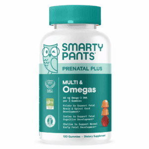 Smartypants Prenatal plus Multivitamin & Omegas Gummies with Methylfolate, C, D3, B12 & Zinc -120Ct