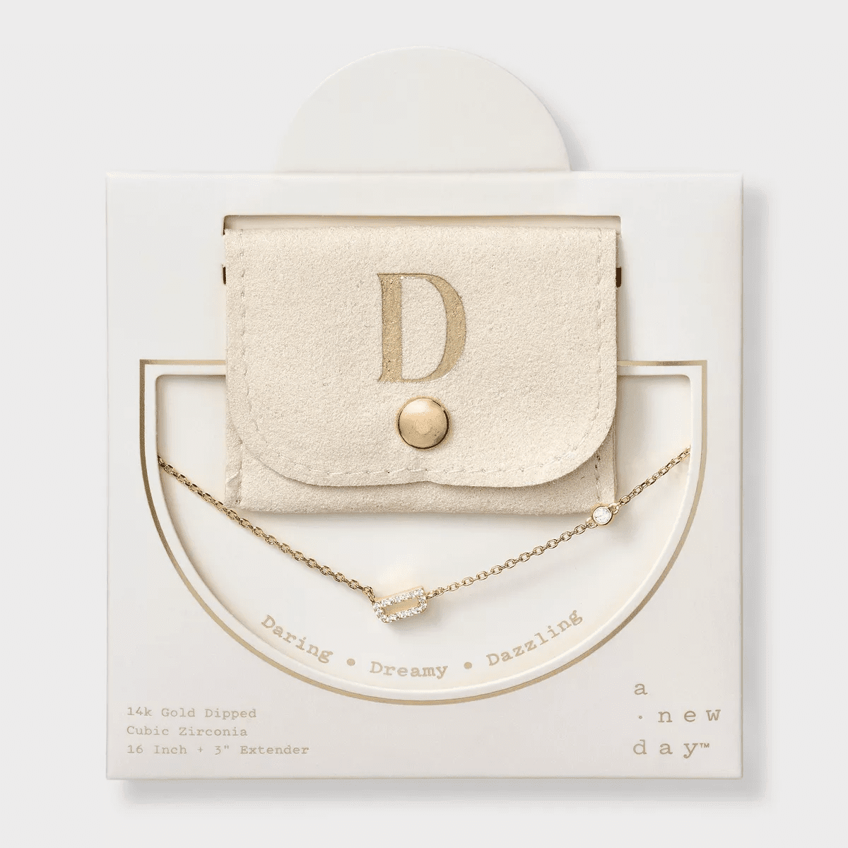 14K Gold Dipped Cubic Zirconia Initial Necklace - a New Day - Image 6