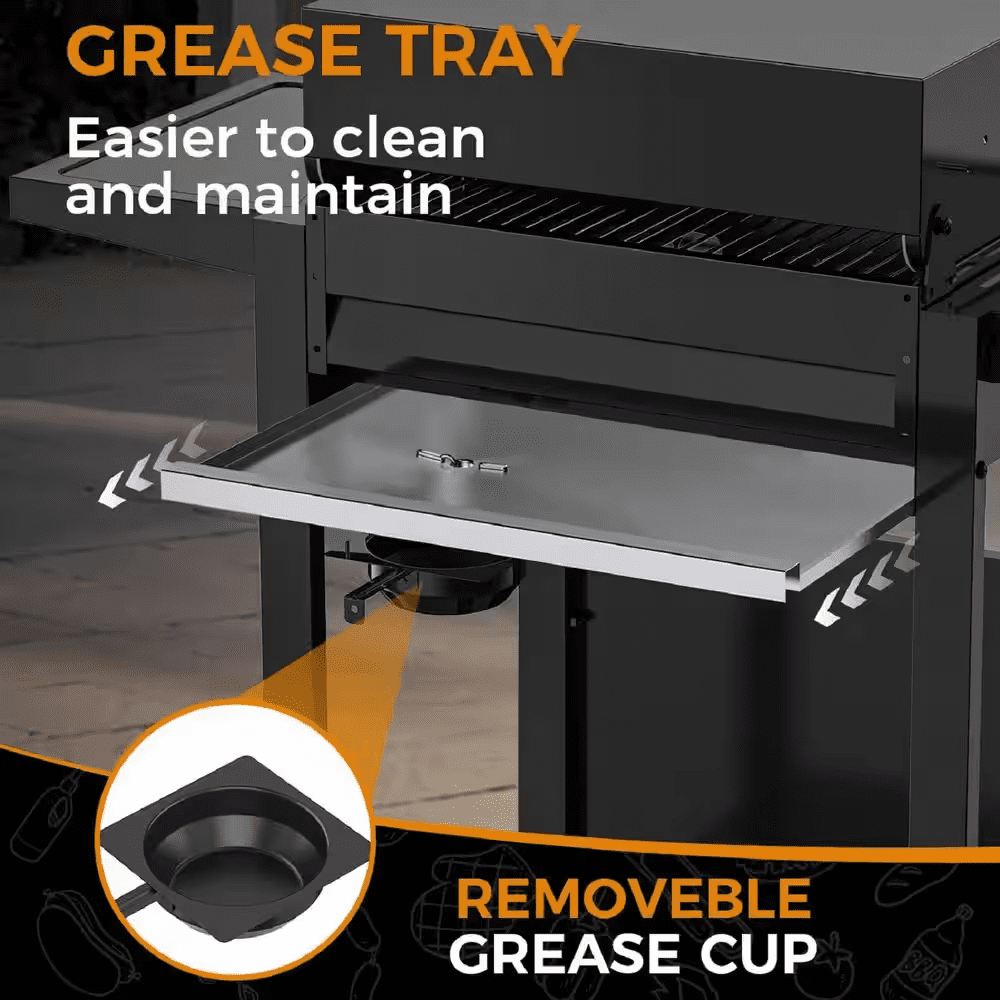 2 Burner Stainless Steel Portable Propane Gas Grill in Black - Image 5