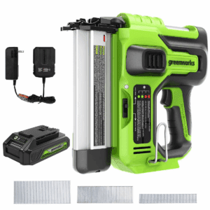 Greenworks POWERALL 24V Cordless 18 GA Brad Nailer Kit with 2.0Ah Battery and Charger