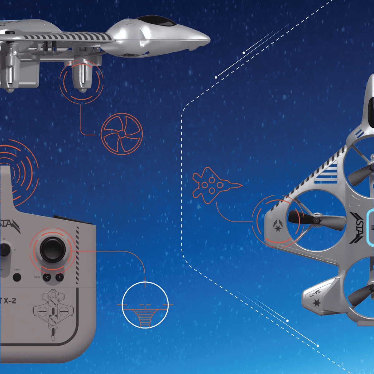 Sharper Image Thunderbolt Jet X Mini Drone: Remote Control, Beginner Level, Indoor/Outdoor Use, 5-Minute Flight Time - Image 3