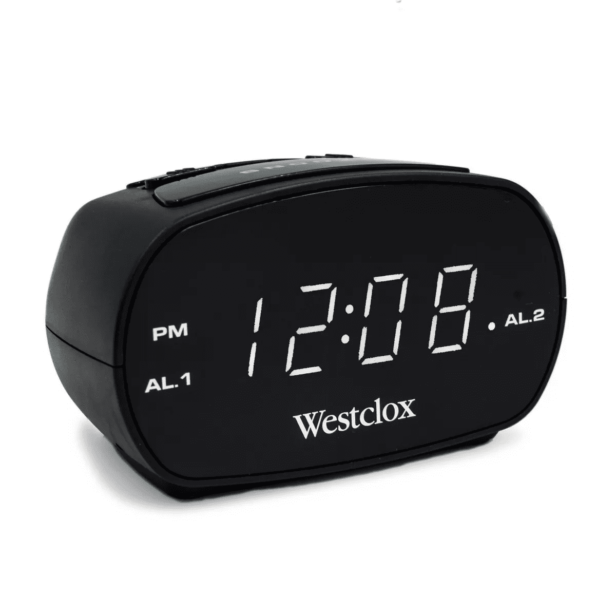 Dual Alarm Clock Black - Westclox: Electric, Battery Backup, Oversized Snooze, Modern Table Clock - Image 2