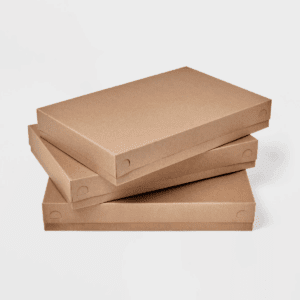 3Ct Kraft Shirt Gift Box Brown - Spritz™: Solid Paper Wrapping Boxes for Clothes, All Occasions, 14.75"X9.5"X2"