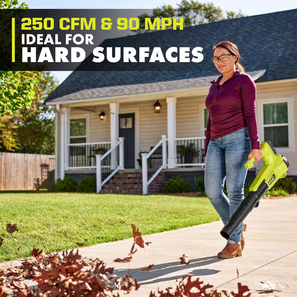 ONE+ 18V Cordless String Trimmer/Edger and Blower/Sweeper Combo Kit (2-Tools) with 2.0 Ah Battery and Charger - Image 9