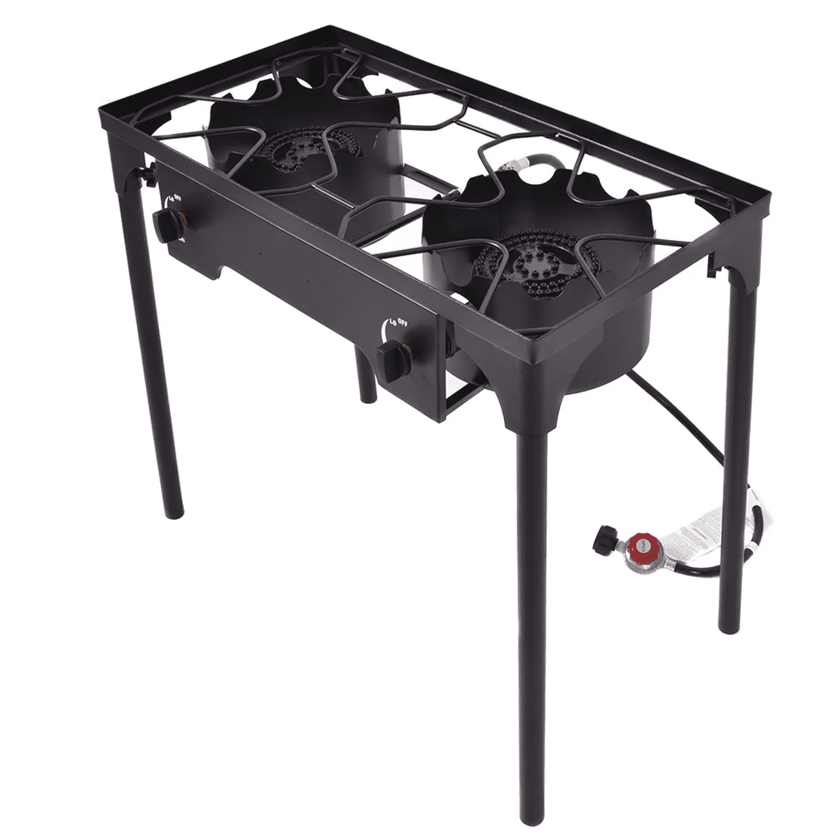 Costway Double Burner Gas Propane Cooker Outdoor Picnic Stove Stand BBQ Grill - Image 5