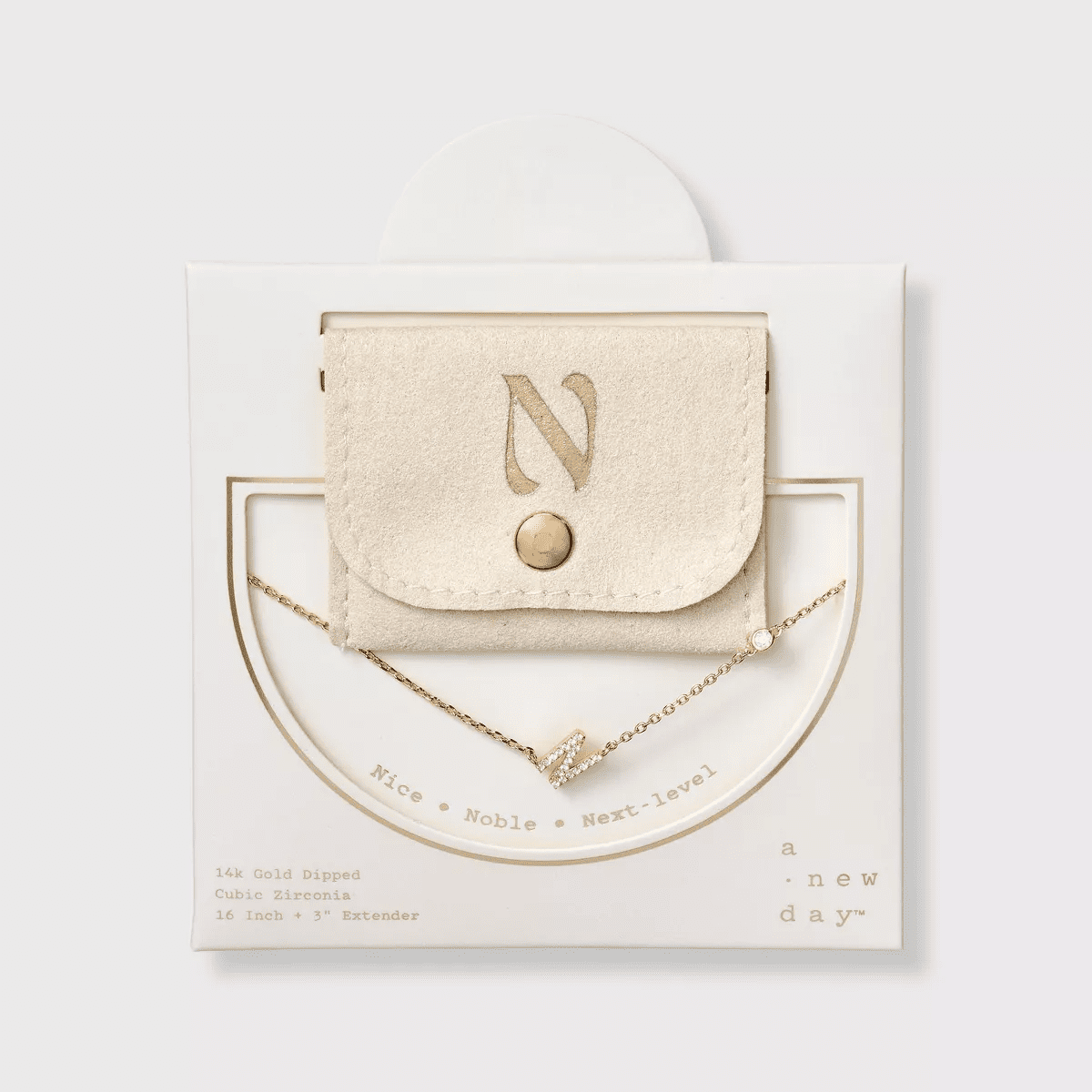 14K Gold Dipped Cubic Zirconia Initial Necklace - a New Day - Image 16