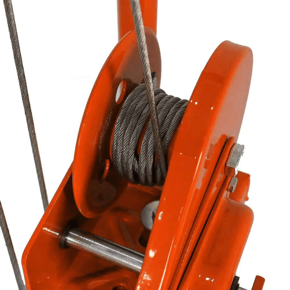 Orange Winch Stacker 330 Lbs. Hand Stacker 40.5 In. Max Lift Manual Pallet Stacker with Adjustable Forks and Fixed Legs - Image 6
