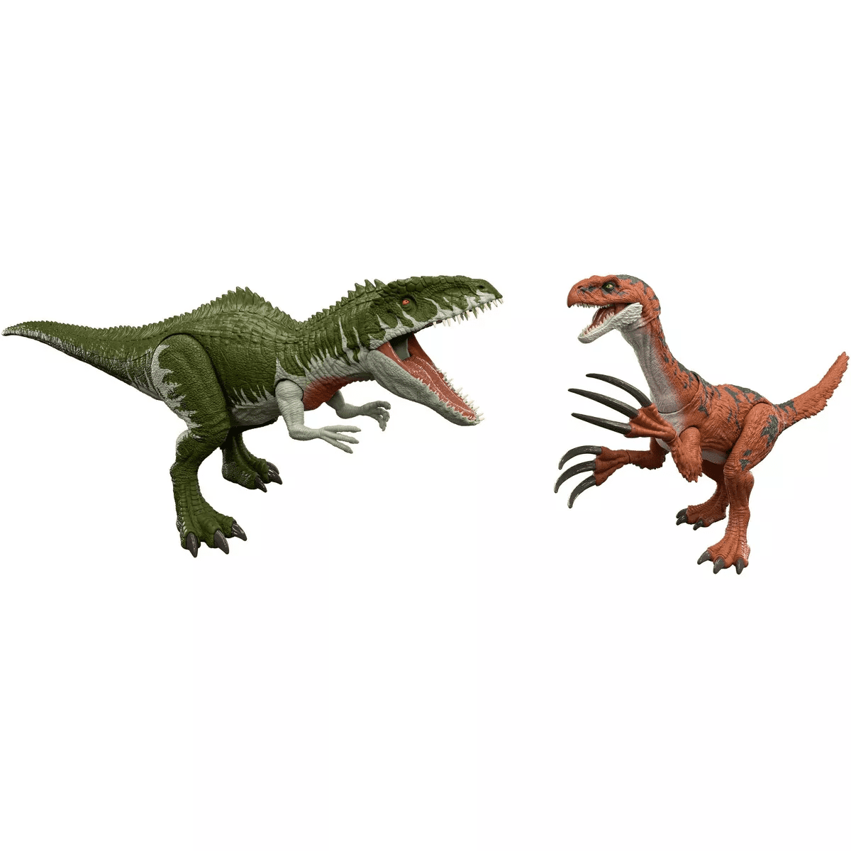Jurassic World 2-Pack of Dinosaur Figures Giganotosaurus & Therizinosaurus, Attack Actions