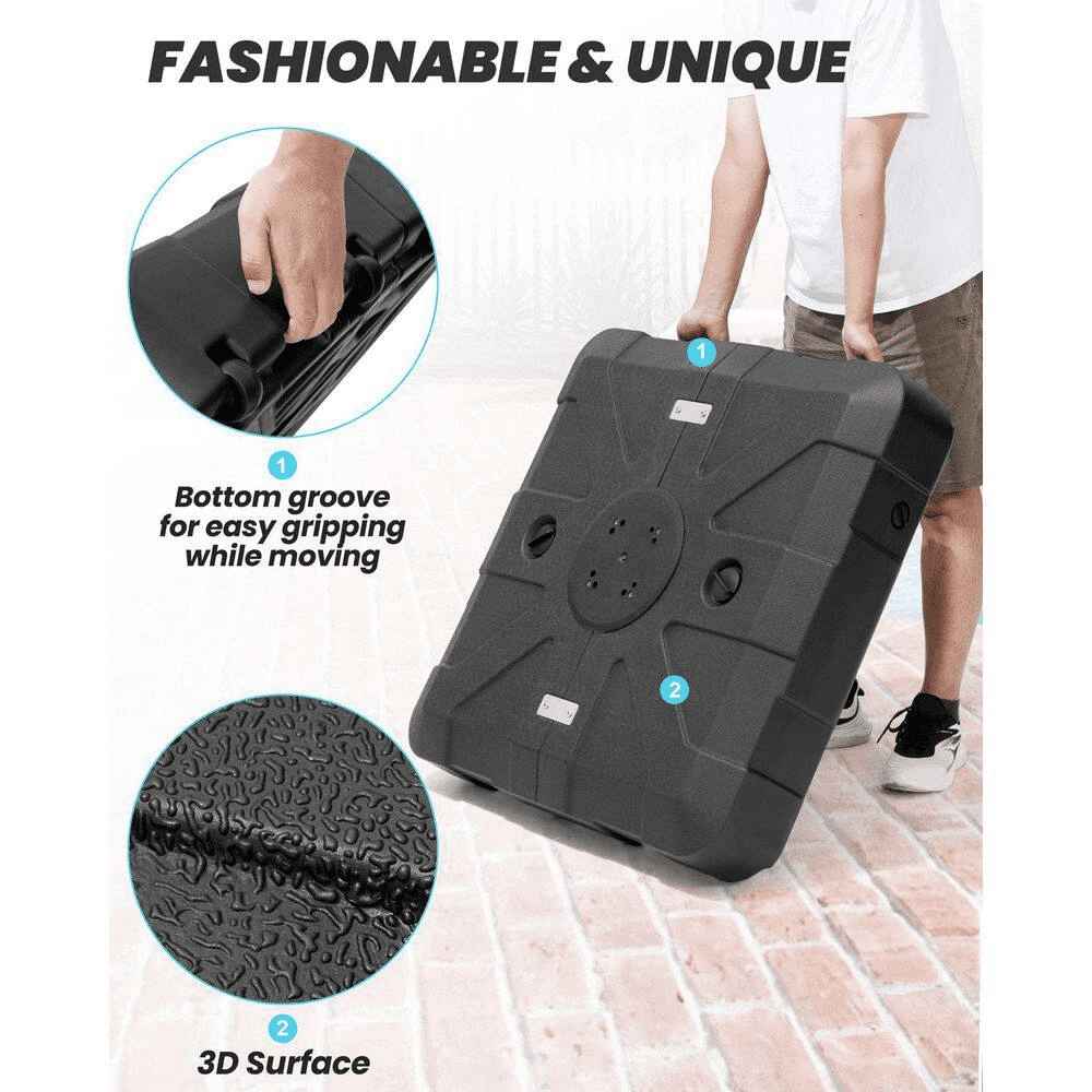 11 Ft. X 9 Ft. Rectangular Outdoor Cantilever Patio Umbrella in Tan Brown with 260 Lbs. Base Stand - Image 5