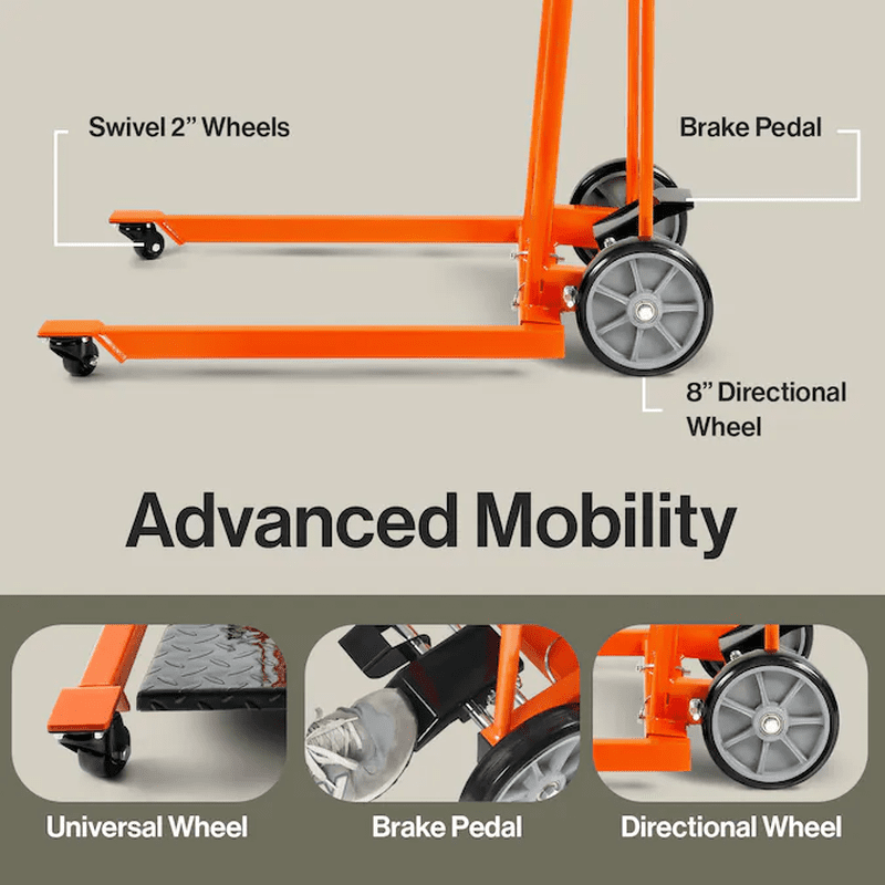 330-Lb Capacity 4 -Wheel Orange Steel Standard Duty Platform Truck - Image 3