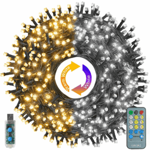 Christmas Lights 55Ft 100 LED Color Changing Christmas Tree Lights, 11 Modes Remote Control, Waterproof Outdoor Lights, Suitable for Outdoor Indoor Yard Wedding Christmas Decorations