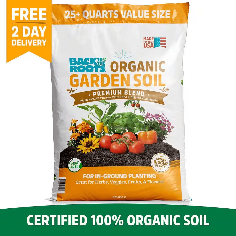 Organic Garden Soil (1 Cu.Ft.) Peat-Free, Blended with Organic Fertilizer