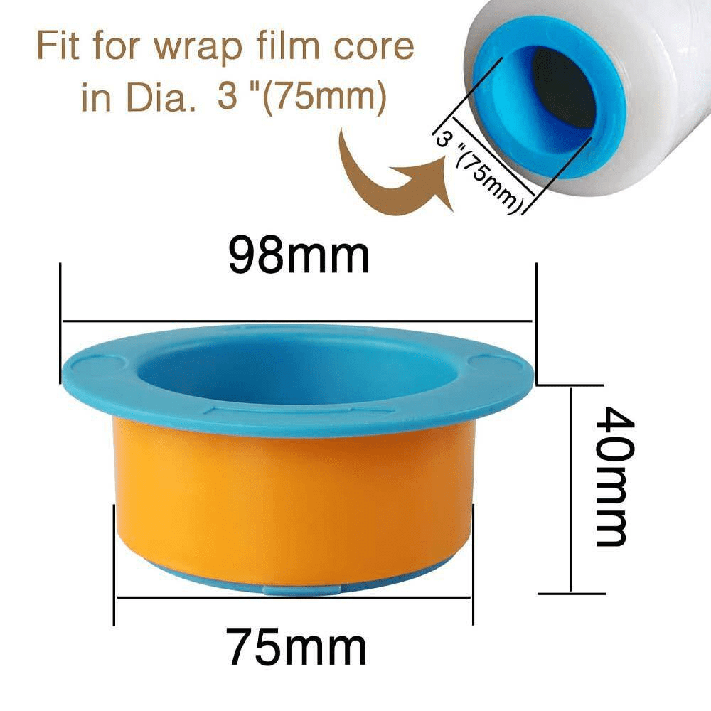 Stretch Wrap Dispenser Plastic Hand Saver for 3 Core Shrink Wrap Holder Blue Durable Design for Fast Efficient Wrapping - Image 2