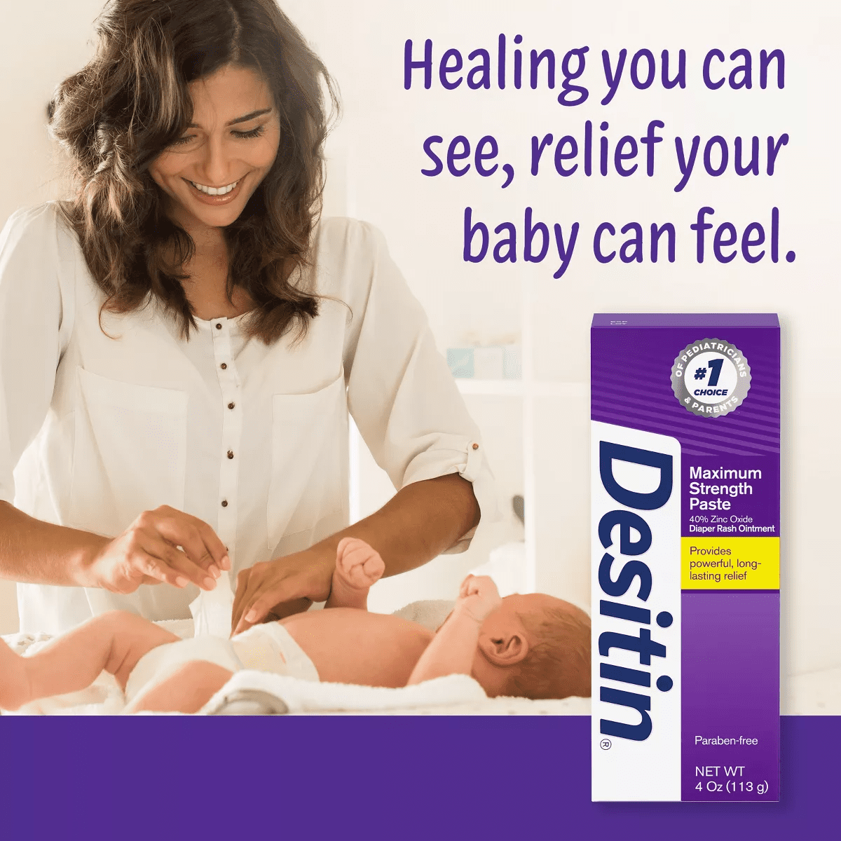 Desitin Maximum Strength Baby Diaper Rash Cream with Zinc Oxide - 4Oz - Image 3