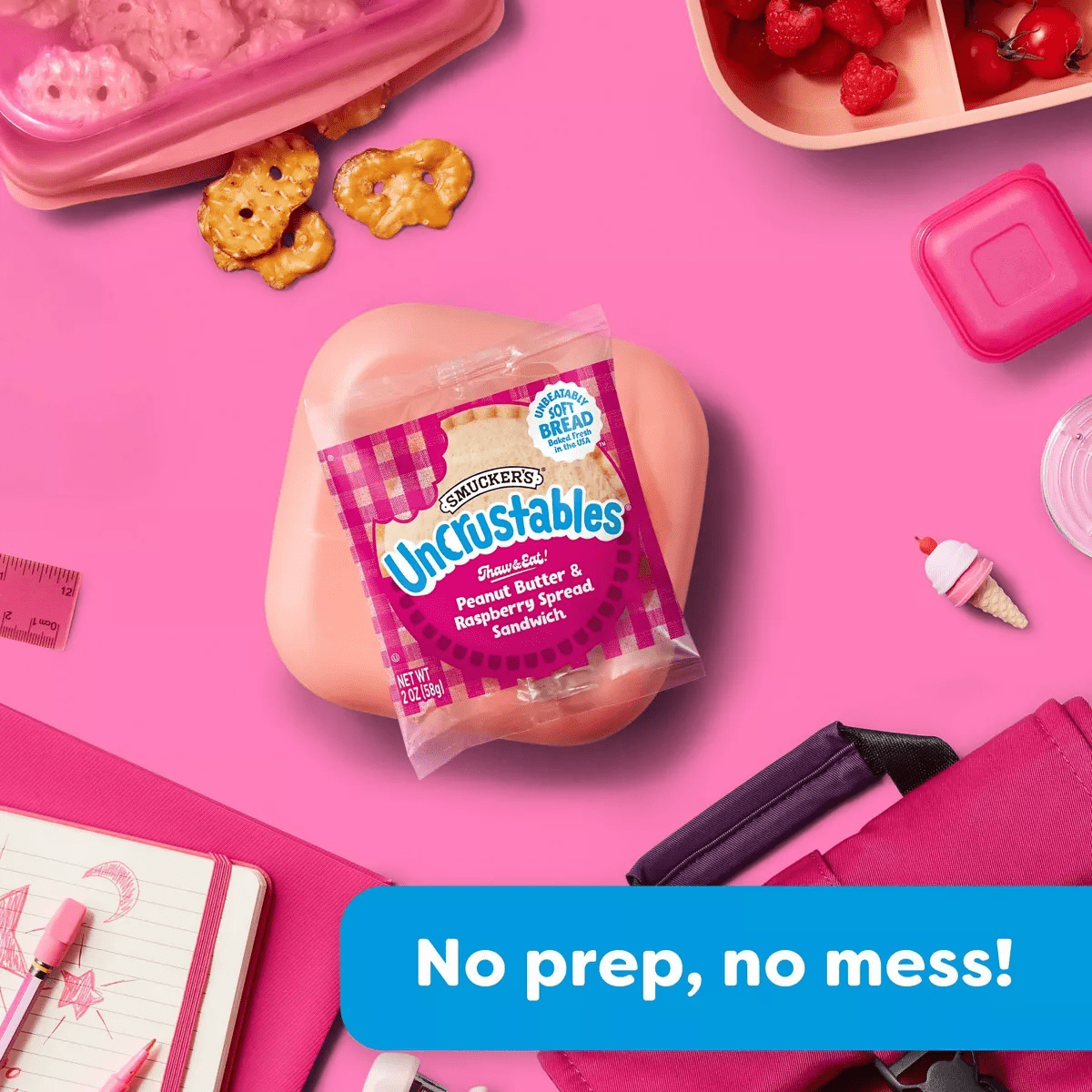 Smucker'S Uncrustables Frozen Peanut Butter & Raspberry Spread Sandwich - Image 8