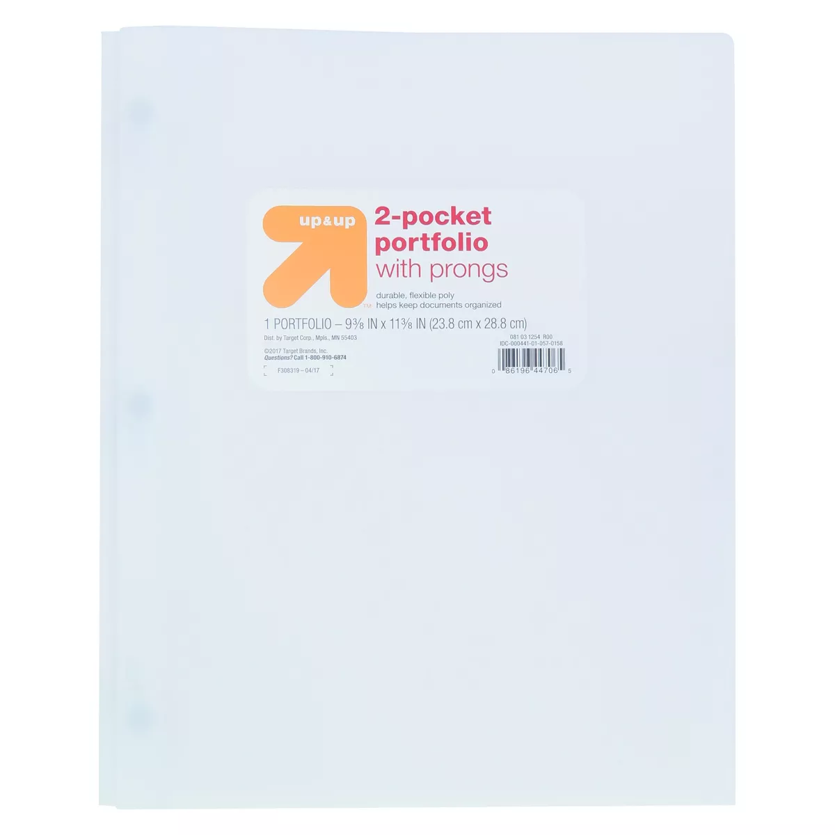 2 Pocket Plastic Folder with Prongs - Up&Up - Image 2