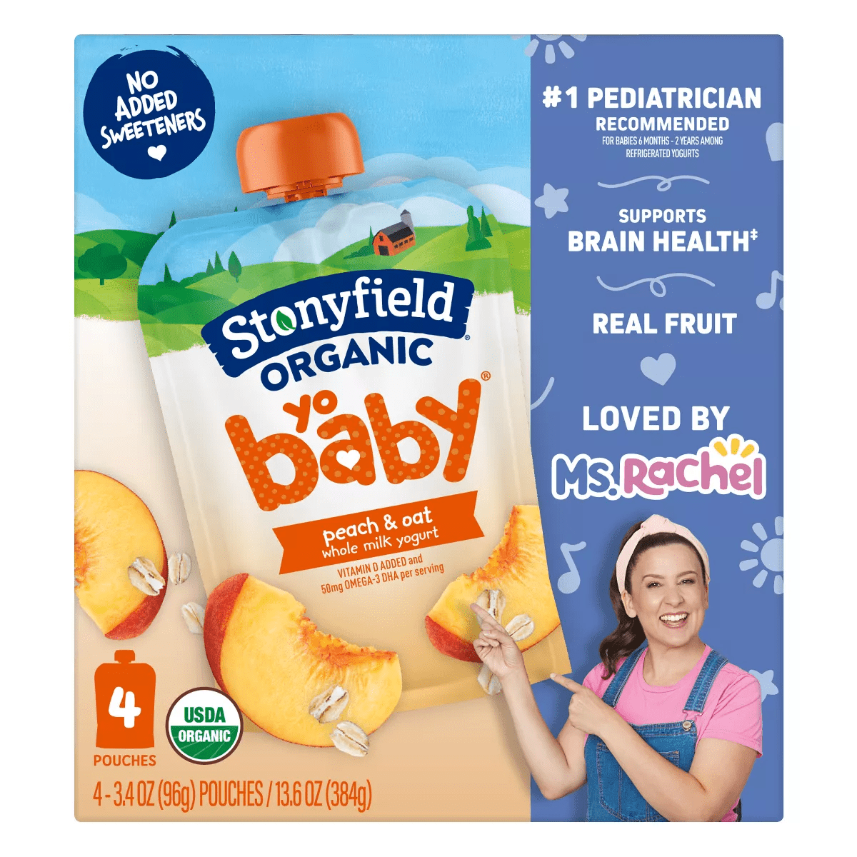 Stonyfield Organic Yobaby Whole Milk Yogurt - 4Ct/3.4Oz Pouches - Image 12