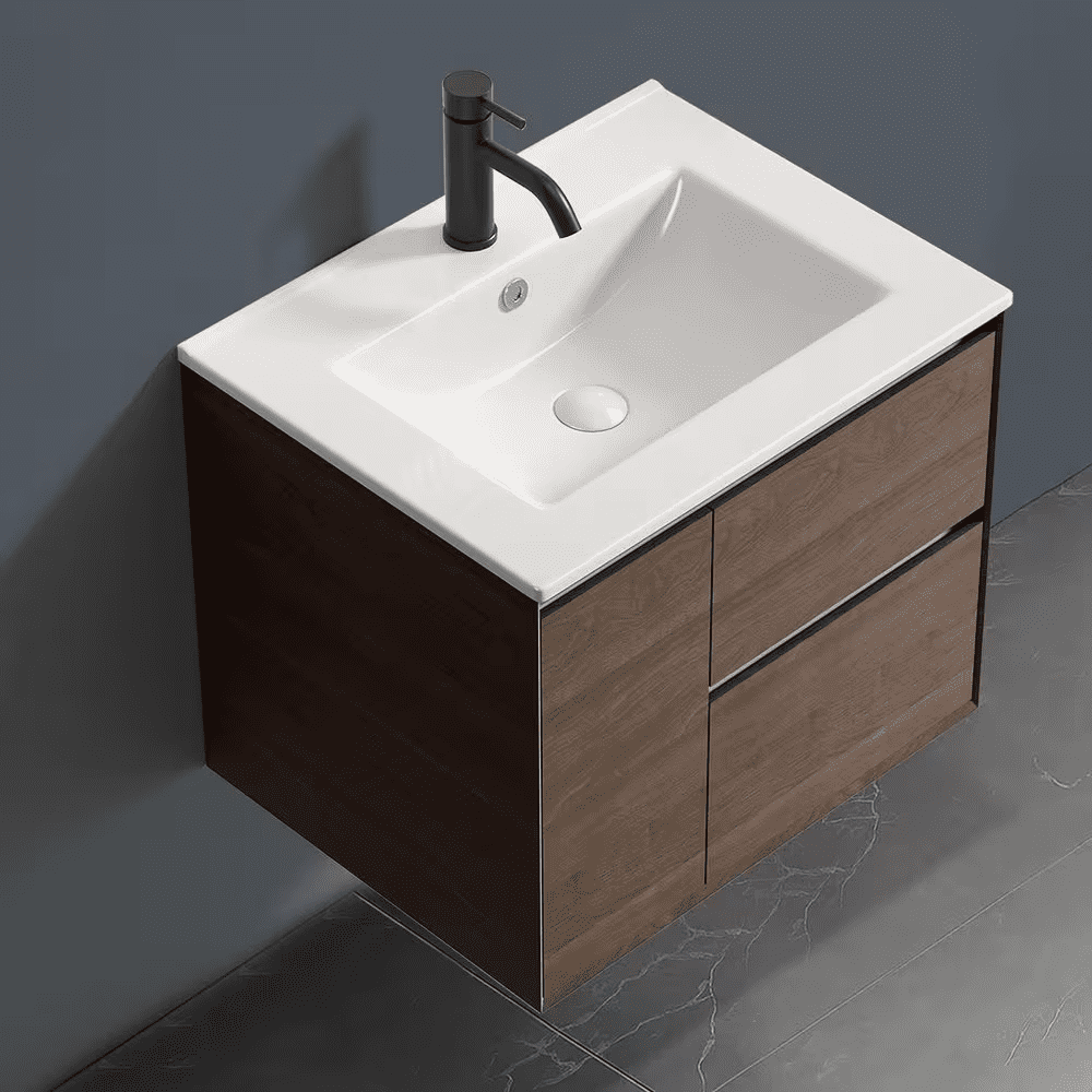 24.02 In. Drop-In Rectangular Ceramic Bathroom Sink Top in White - Image 7