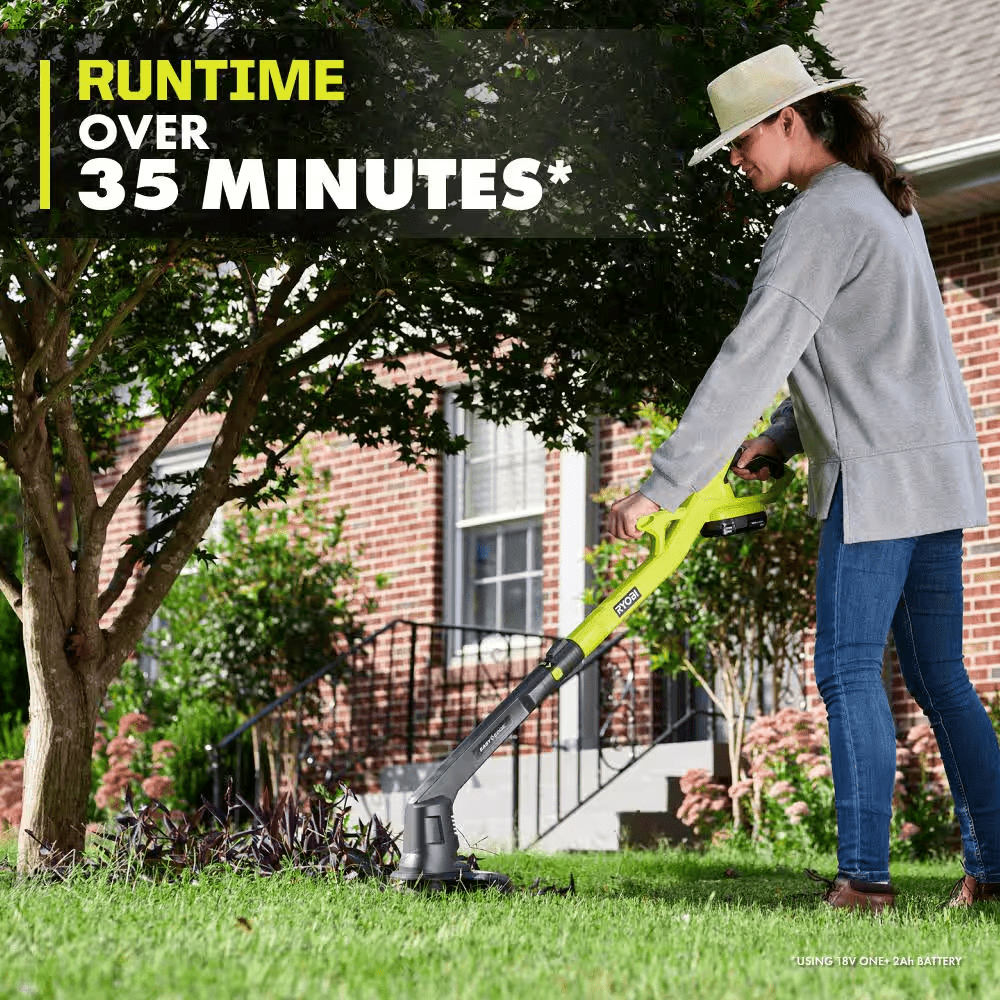 ONE+ 18V Cordless String Trimmer/Edger and Blower/Sweeper Combo Kit (2-Tools) with 2.0 Ah Battery and Charger - Image 6