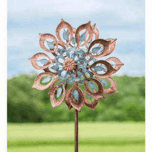 75 In. Copper Lily Wind Spinner