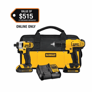 20V MAX Cordless Drill/Impact 2 Tool Combo Kit with (2) 20V 1.3Ah Batteries, Charger, and Bag
